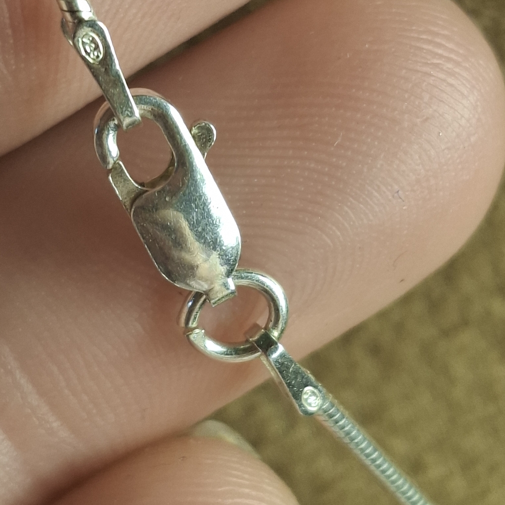 💎 Sterling Silver Teardrop Journey Necklace w CZ Diamonds on Round Snake Chain - Picture 15 of 16